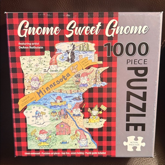 Other - Gnome Sweet Gnome Minnesota puzzle.  1000 piece complete.  Linen embossed.